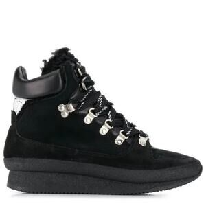 Isabel Marant Outdoor Sherpa Black Boots Hiking Winter Brendta Suede Lug Sole 38